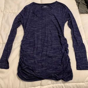 Navy long sleeve maternity top